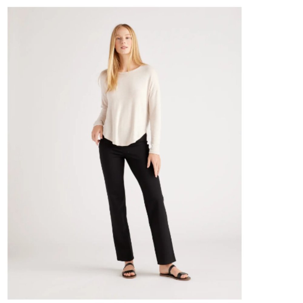Quince Ultra-Stretch Ponte Straight Leg Pant – Petite NWT Black Med